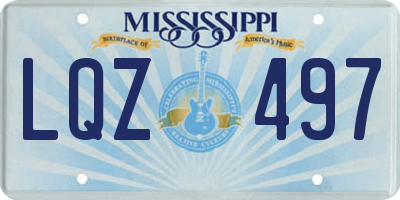 MS license plate LQZ497