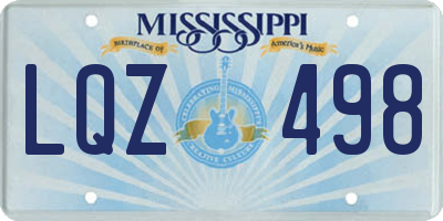 MS license plate LQZ498