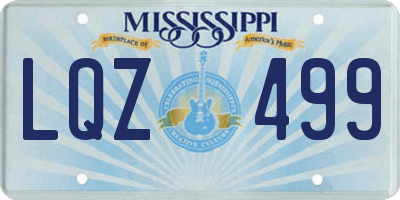 MS license plate LQZ499
