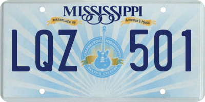 MS license plate LQZ501