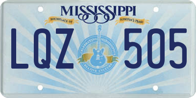 MS license plate LQZ505