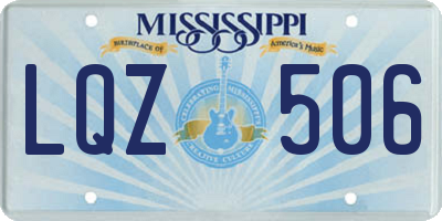 MS license plate LQZ506