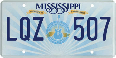 MS license plate LQZ507