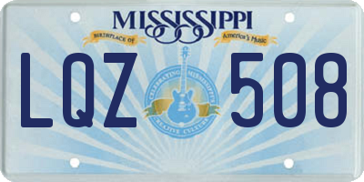 MS license plate LQZ508