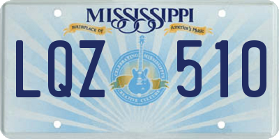MS license plate LQZ510