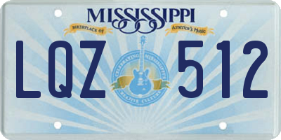 MS license plate LQZ512