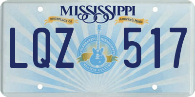 MS license plate LQZ517