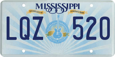 MS license plate LQZ520