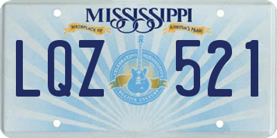 MS license plate LQZ521