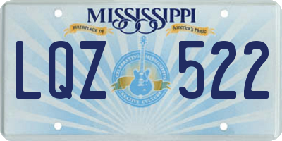 MS license plate LQZ522