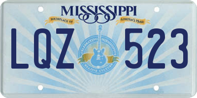 MS license plate LQZ523