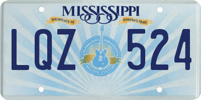 MS license plate LQZ524
