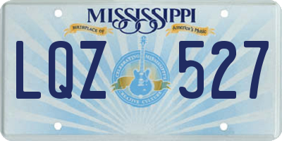 MS license plate LQZ527