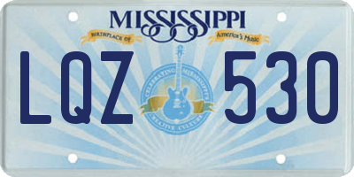 MS license plate LQZ530
