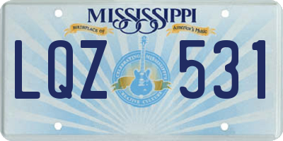 MS license plate LQZ531