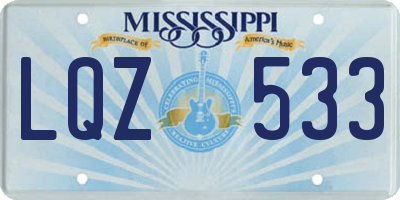 MS license plate LQZ533