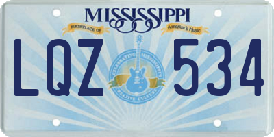MS license plate LQZ534