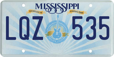 MS license plate LQZ535