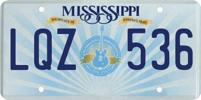 MS license plate LQZ536