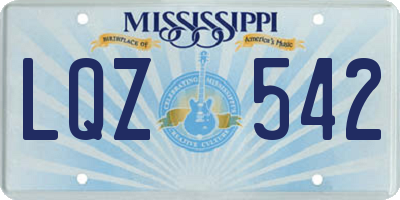 MS license plate LQZ542