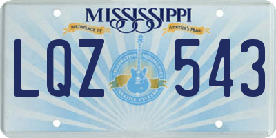 MS license plate LQZ543