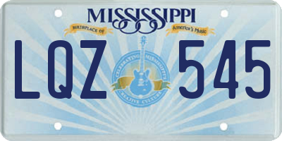 MS license plate LQZ545