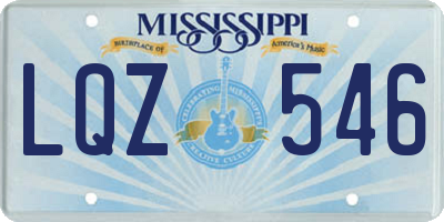 MS license plate LQZ546