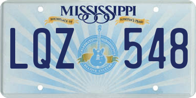 MS license plate LQZ548
