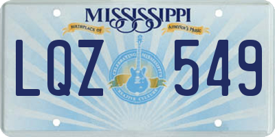 MS license plate LQZ549