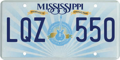 MS license plate LQZ550