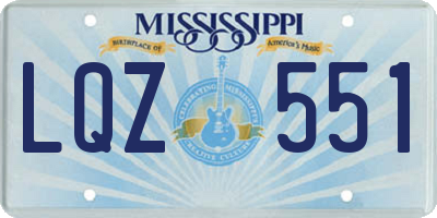 MS license plate LQZ551
