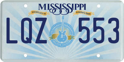 MS license plate LQZ553