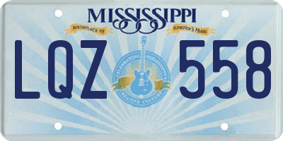 MS license plate LQZ558