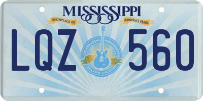 MS license plate LQZ560