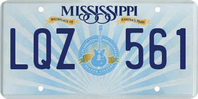 MS license plate LQZ561