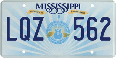 MS license plate LQZ562