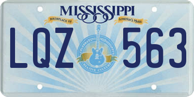 MS license plate LQZ563