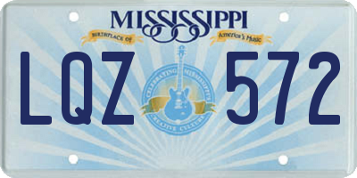 MS license plate LQZ572