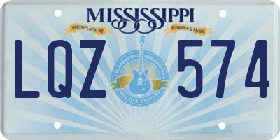 MS license plate LQZ574
