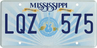 MS license plate LQZ575