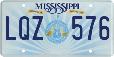 MS license plate LQZ576