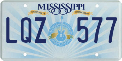 MS license plate LQZ577