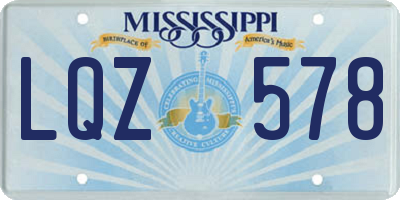 MS license plate LQZ578