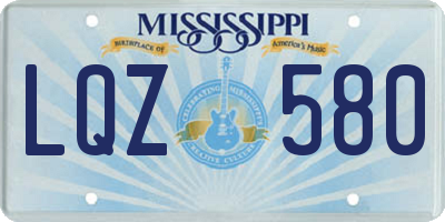 MS license plate LQZ580
