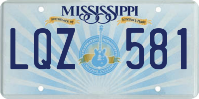 MS license plate LQZ581