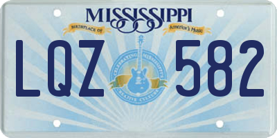 MS license plate LQZ582