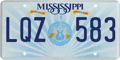 MS license plate LQZ583