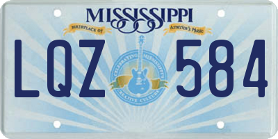 MS license plate LQZ584