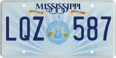 MS license plate LQZ587