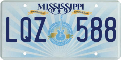 MS license plate LQZ588